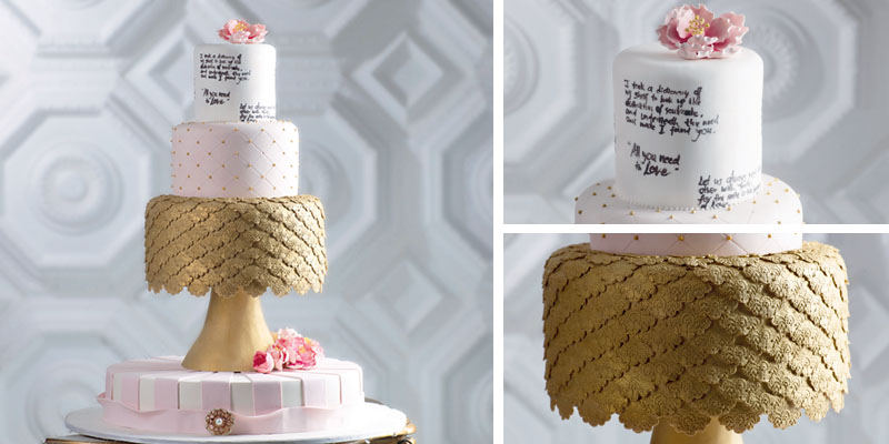 Wedding Cakes With Metallic Accent Weddingkucom