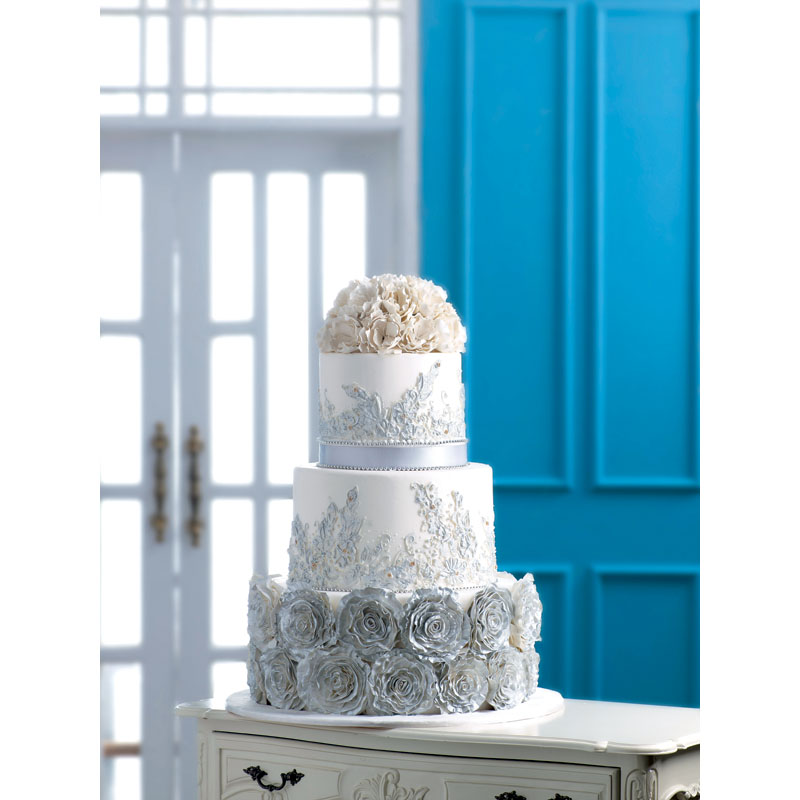 Wedding Cakes With Metallic Accent Weddingkucom