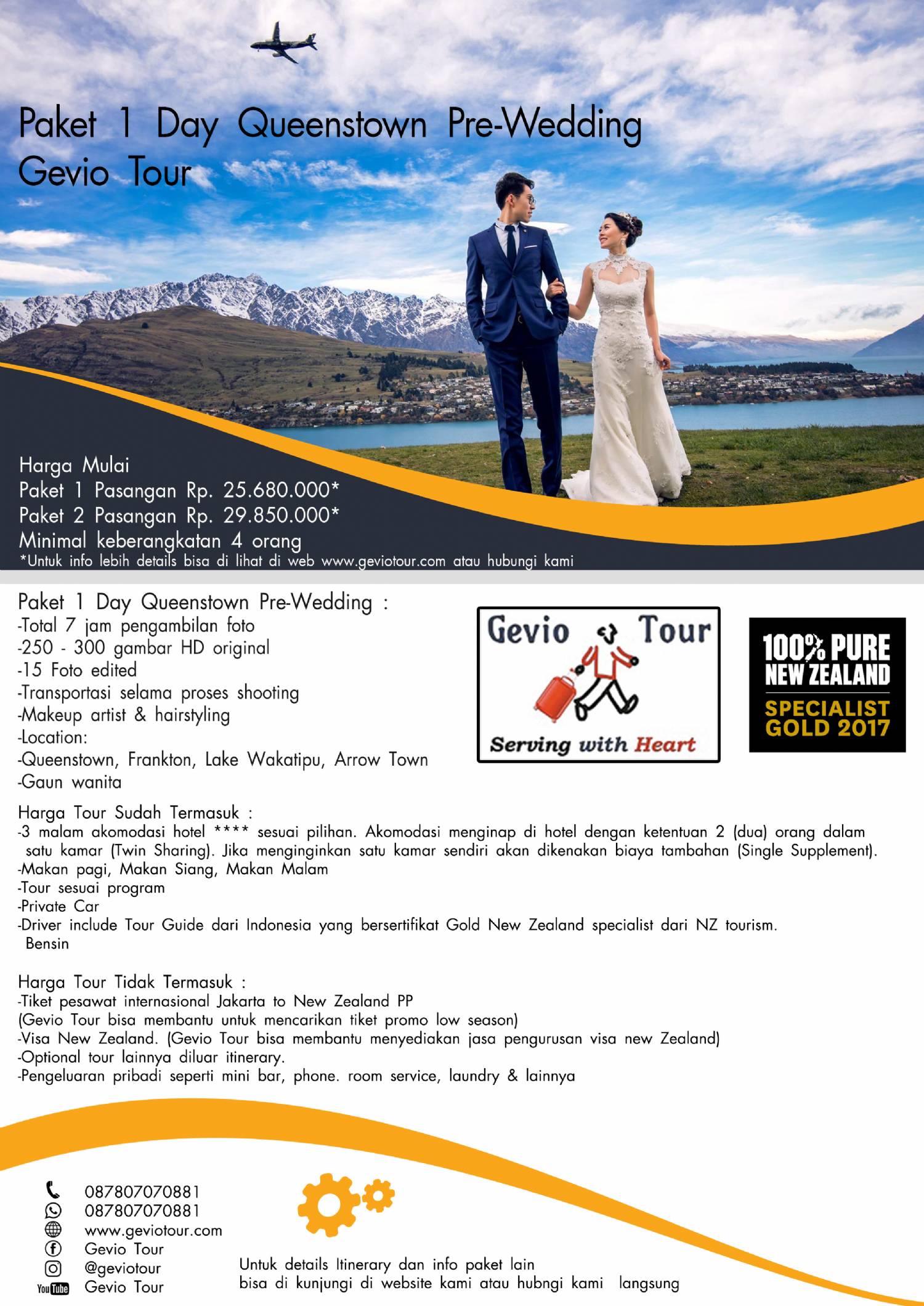 Detail Paket Wedding Photographer New Zealand Pre Wedding Photo Tour