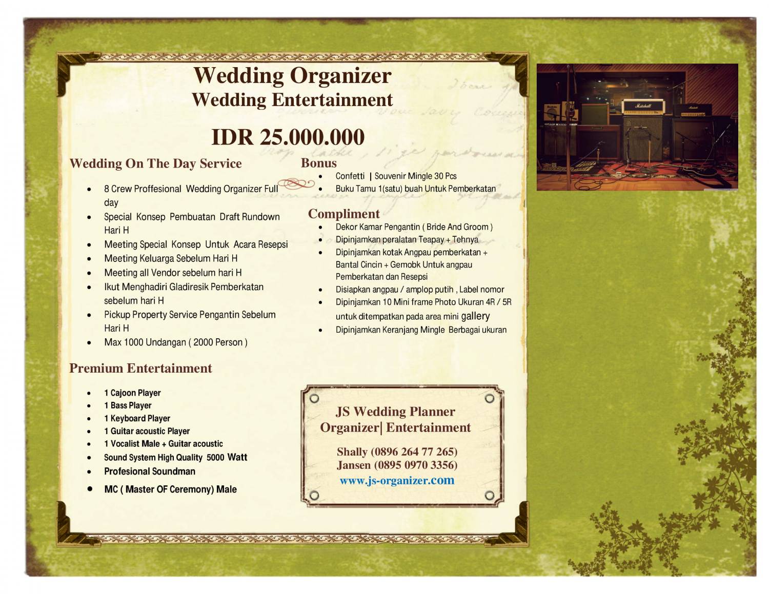 Detail Paket Wedding Planner Js Wedding Planner Organizer And